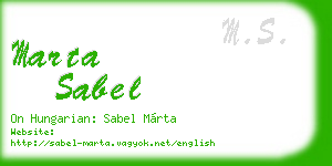 marta sabel business card